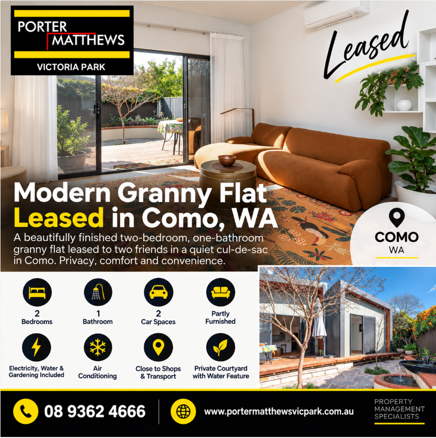 Lease my granny flat in Como WA